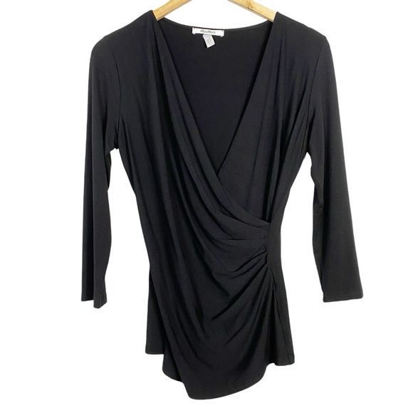 Max Mara Faux Wrap Top Black M - Picture 1 of 8